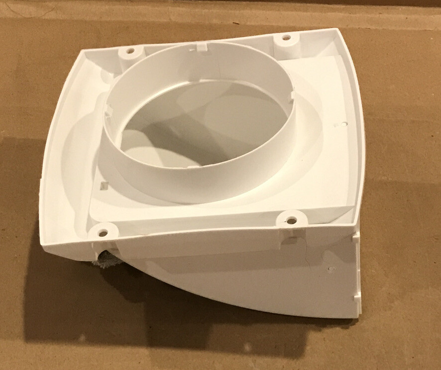 4" Dryer Eave Soffit Vent w/ Flap White Plastic Dundas Jafine