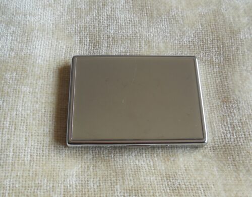 Silver Tone Metal ID Case W/Embroiderd Leather Floral Top - Picture 2 of 3