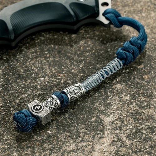 Keychain Viking Rune Amulet Car Keychain Survival Braided Rope Men Handmade - Picture 19 of 19
