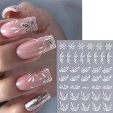 Nail Art Stickers Decals Spring Summer Glitter Flowers Floral Petals (SWA42S)