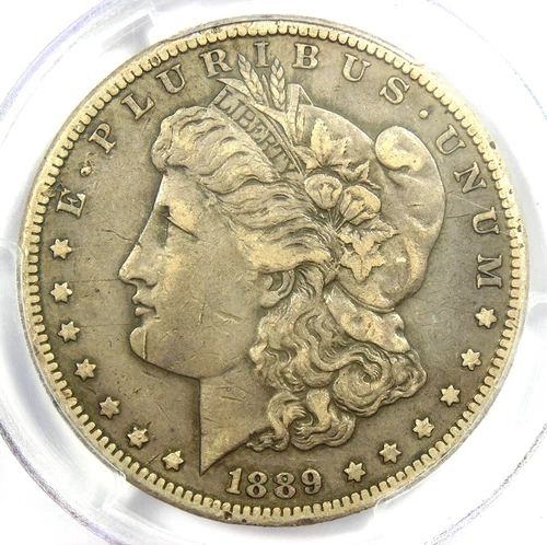 1889-CC Morgan Silver Dollar $1 Carson City Coin - Certified PCGS XF Detail (EF)