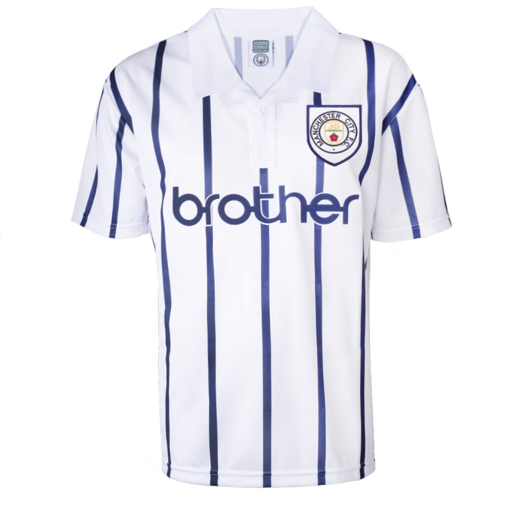 ウェア Manchester City 1993-94 Away Uniform Manchester City 1993 Away Retro Shirt 100% POLYESTER Men's