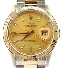 Rolex Datejust Turn-O-Graph Thunderbird 2Tone 18K Gold Stainless Champagne 16263