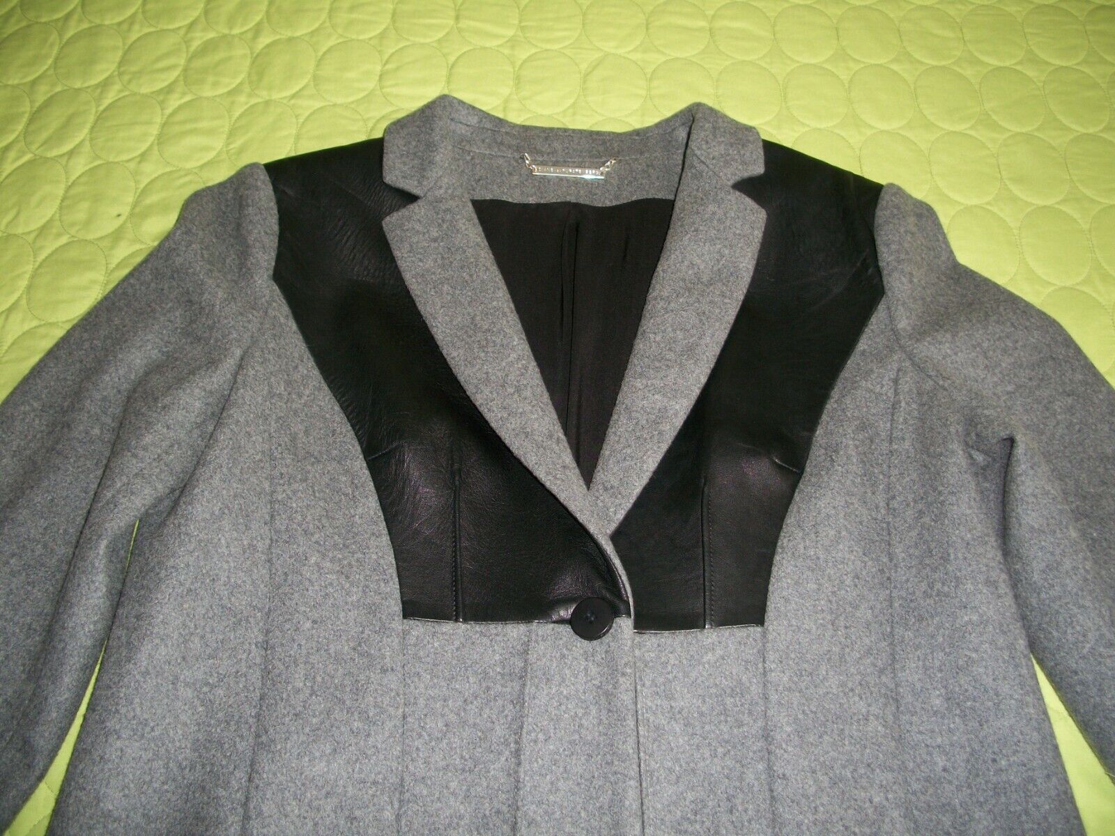 Diane Von Furstenberg Wool Coat/Leather Trim - image 9