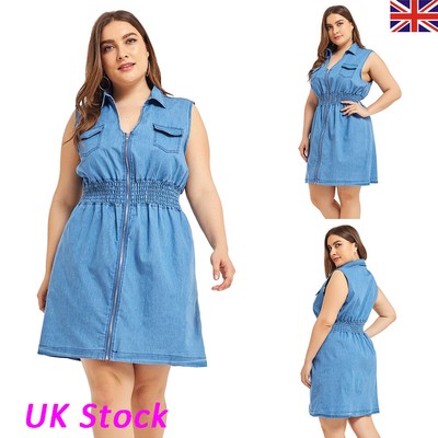 plus size denim dress uk
