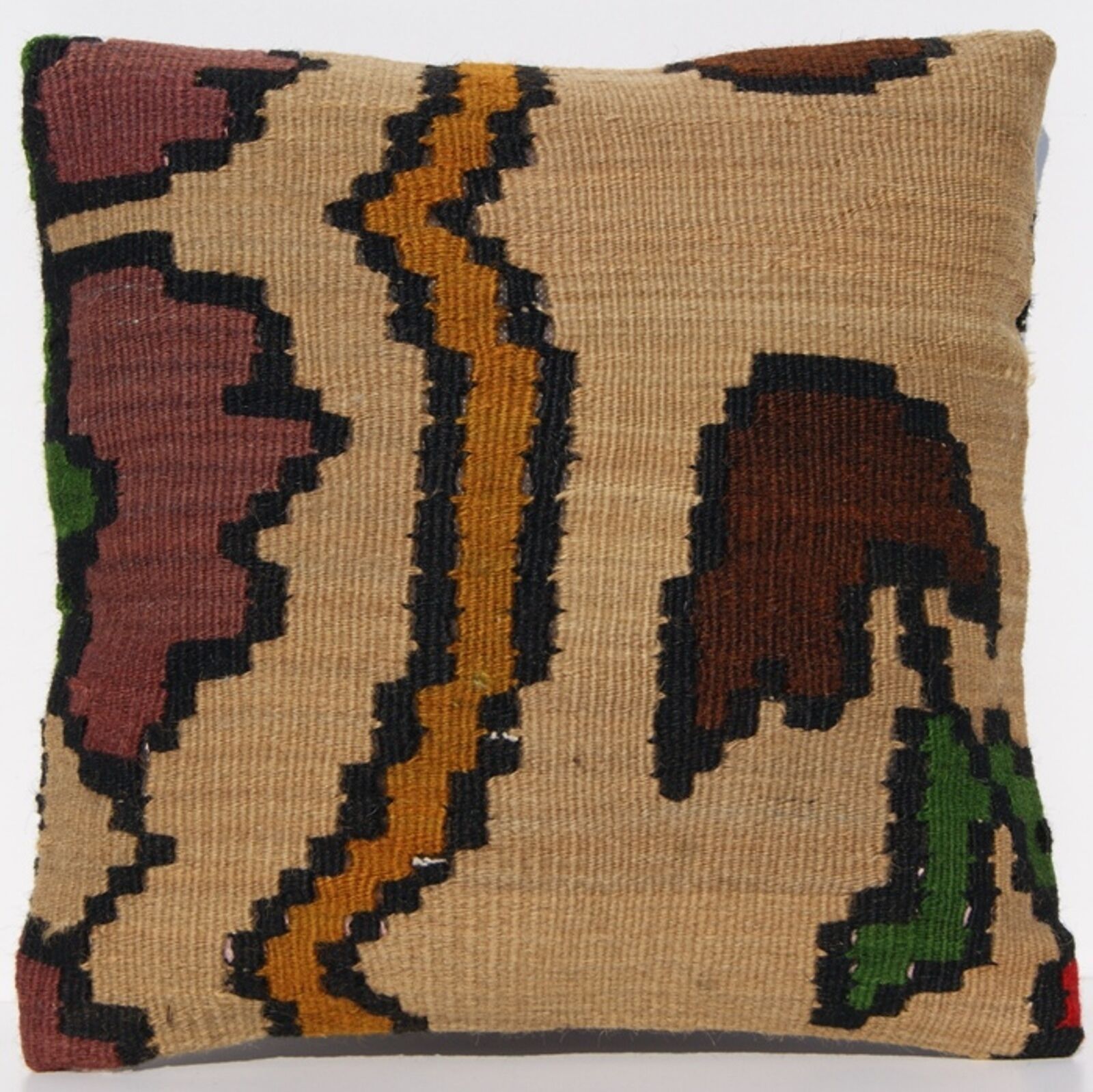  12"X12"  HOME LIVING PILLOW CASE YUGOSLAVIAN FLORAL SQUARE BROWN AREA RUGS 30+