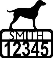 Curly Coated Retriever Personalized Dog Sign with Name  House Numbers - Made in
