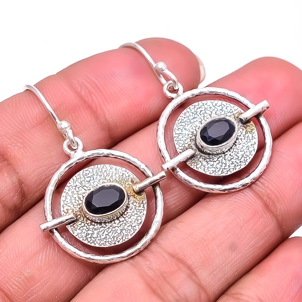 Black Onyx Designer Handmade 925 Sterling Silver Earring 1.56