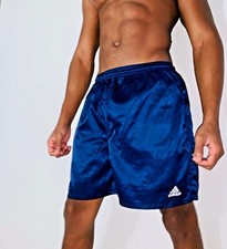 Adidas 90s NWT Rare Vintage Genoa Soccer Shorts Glanz Satin Nylon Navy Medium