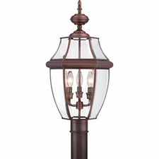 Quoizel NY9043AC 3-Light Newbury Outdoor Lantern in Aged Copper