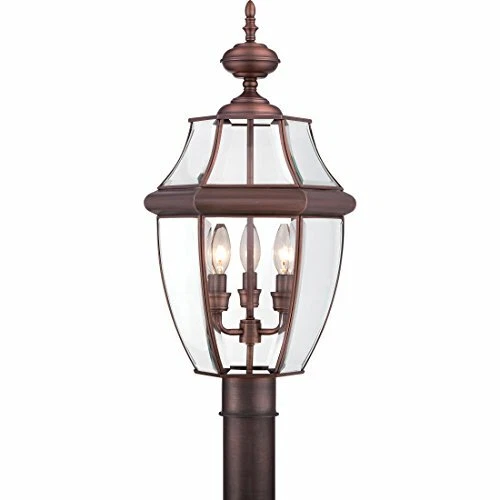 Quoizel NY9043AC 3-Light Newbury Outdoor Lantern in Aged Copper - Picture 1 of 9