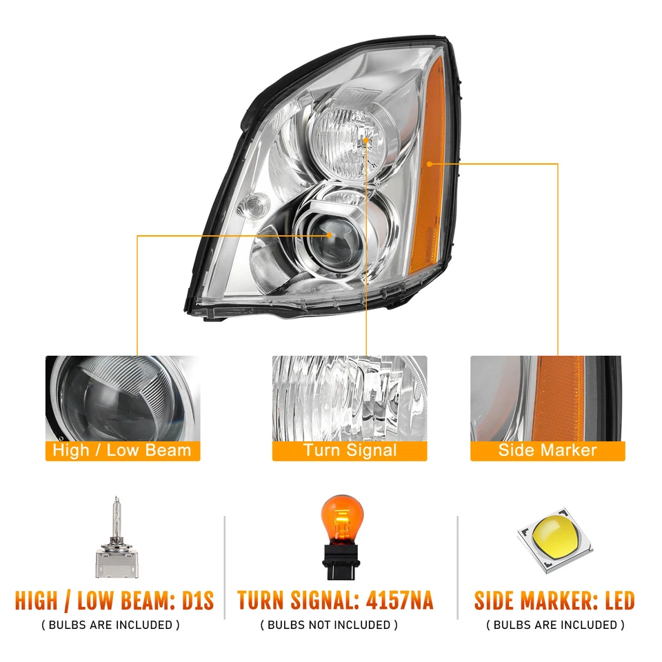 Faro del lado del conductor para Cadillac DTS 2006-2011 HID/Xenón Proyector Faro LH Foto 3 de 4