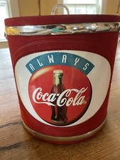 Vintage 1990's Always Coca Cola Red Felt Ice Bucket Made in USA