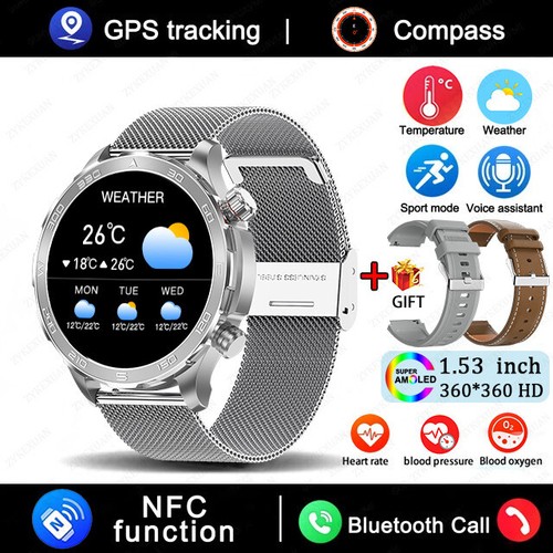 2024 New Bluetooth Call Smart Watch Men For Huawei AMOLED HD Large Screen Heart - Zdjęcie 33 z 42