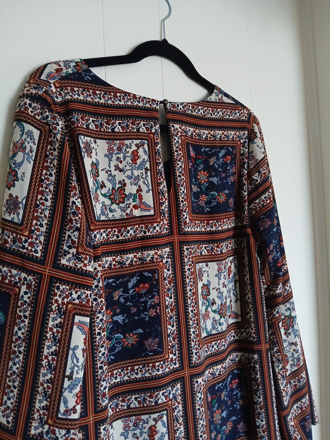 Lulus Wms Long Sleeve Patchwork Boho Midi Dress S… - image 6