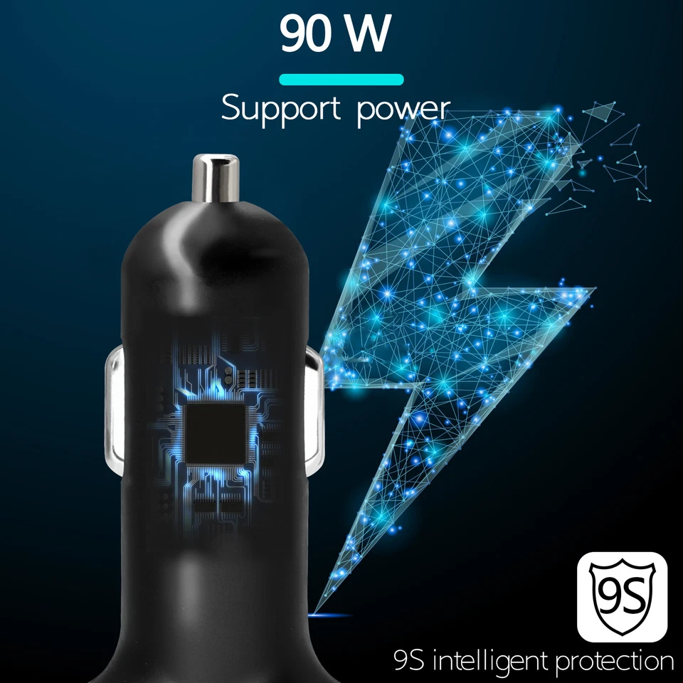 12V Car Cigarette Lighter Socket Splitter Power Adapter Dual USB Charger 2 Way 3 - image 4 of 4