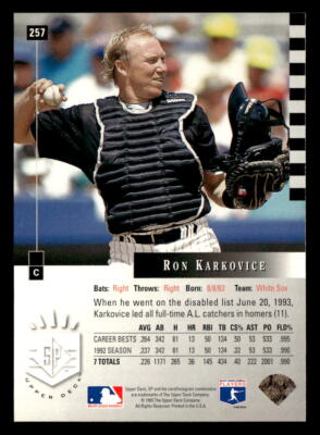 Ron Karkovice 1993 SP Card #257 Chicago White Sox | eBay