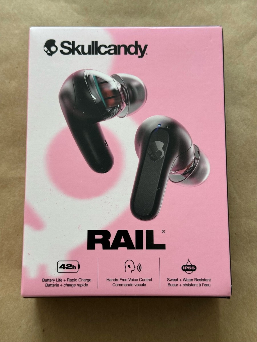 NEW SKULLCANDY RAIL TRUE WIRELESS EARBUDS COLOR: BLACK FAST FREE SHIPPING