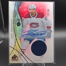 Upper Deck SP Game Used Josh Anderson #49 Canadiens Red Auto Jersey /99 Auto