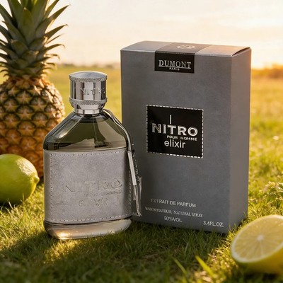 Dumont Nitro Elixir 3.4 Fl Oz EDP for Men Bergamot,Geranium,Mint,Ambergris,Moss