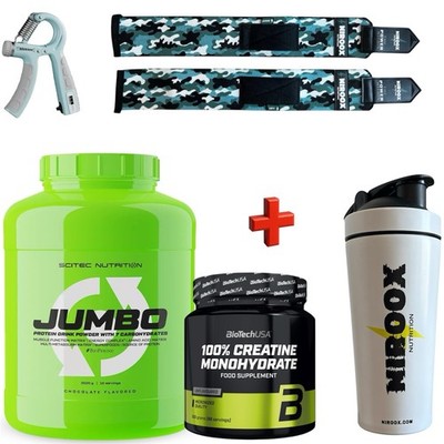 Scitec Nutrition Jumbo 3520 g Mass Gainer 3520g + Biotech Creatine 300 gr +Bonus