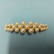 Pearl Hair Clip With Gold Beads