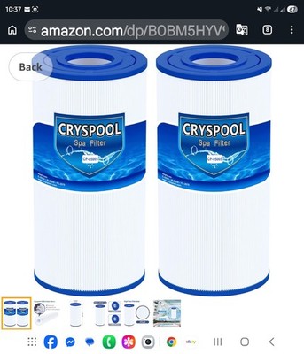 Cryspool CP05005 Spa And Pool Filter 2 Pack