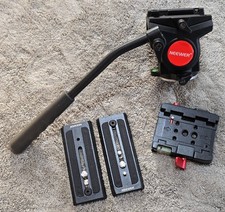 NEEWER GM001 Video Tripod Fluid Head Pan Handle 2 Quick Release Plates Adapter