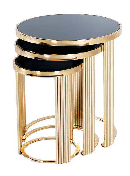 Eleganter Schwarzer Beistelltisch Aus Edelstahl Im Modernen Design-image