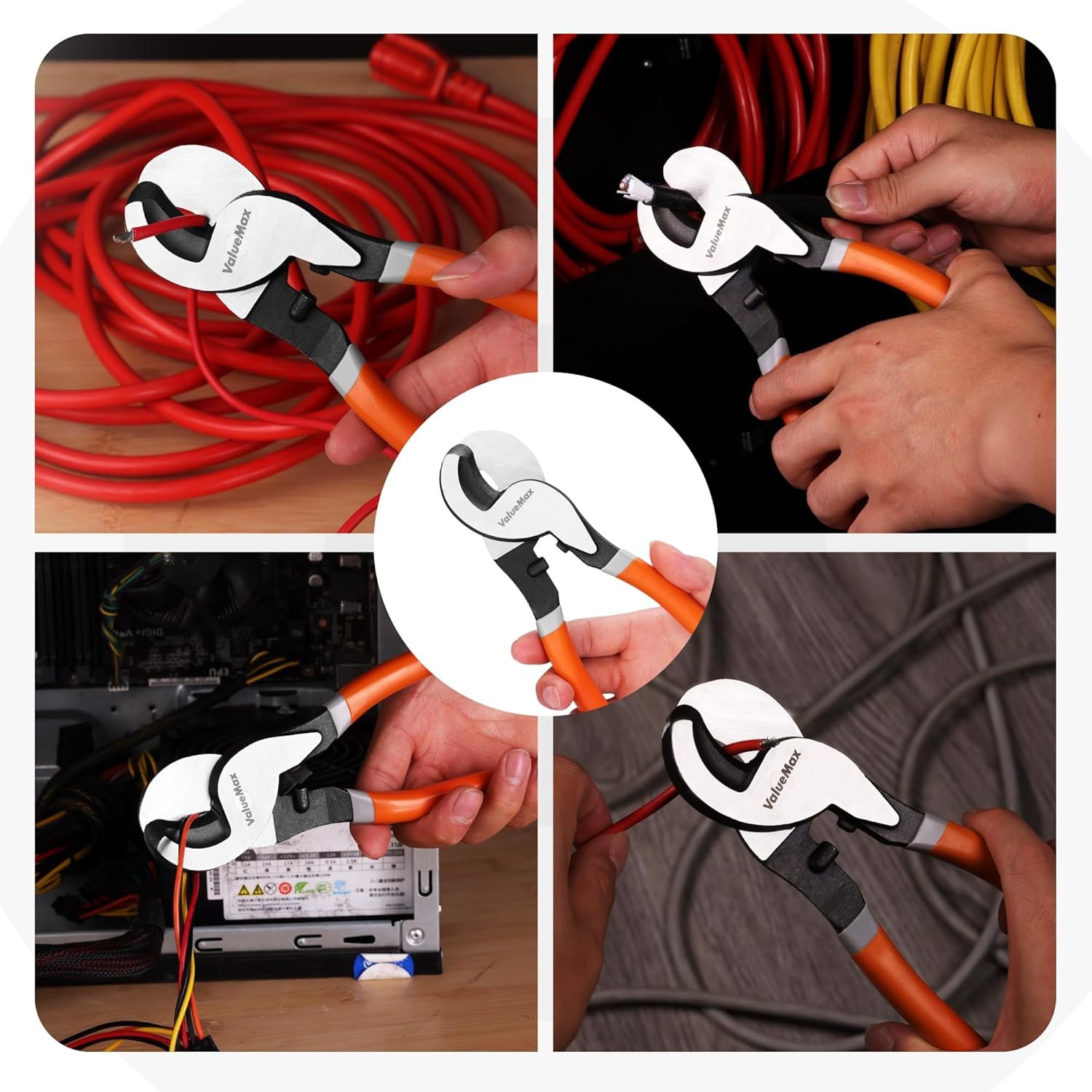 ValueMax Heavy-Duty Wire Cable Cutter 9.5-inch for Battery Cable Aluminum Copper