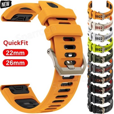 Quick Fit Watch Band for Garmin Fenix 8 E 7X 7 Pro 6X 6 5 5X S70 Silicone Strap