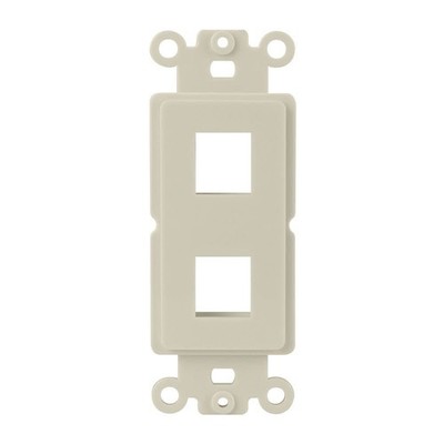 2-Port Keystone Insert Strap Light Almond, Wall Plate Module Wiring Network Use