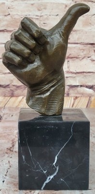 Thumbs Up Metall Original Solid Messingskulptur Gemacht Von Wachs Methode Figur