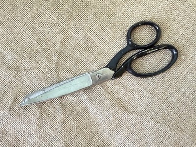 Vintage Sammann 8'' Scissors-Black Handle-Three Finger Cutting Steel