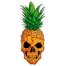 Pineapple Skull - Vinyl Decal Sticker - Car Window Laptop - ebn8934