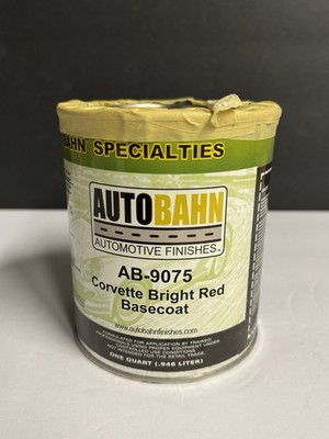 Autobahn Corvette Bright Red Basecoat Auto Paint QUART Size. GM Code WA9075