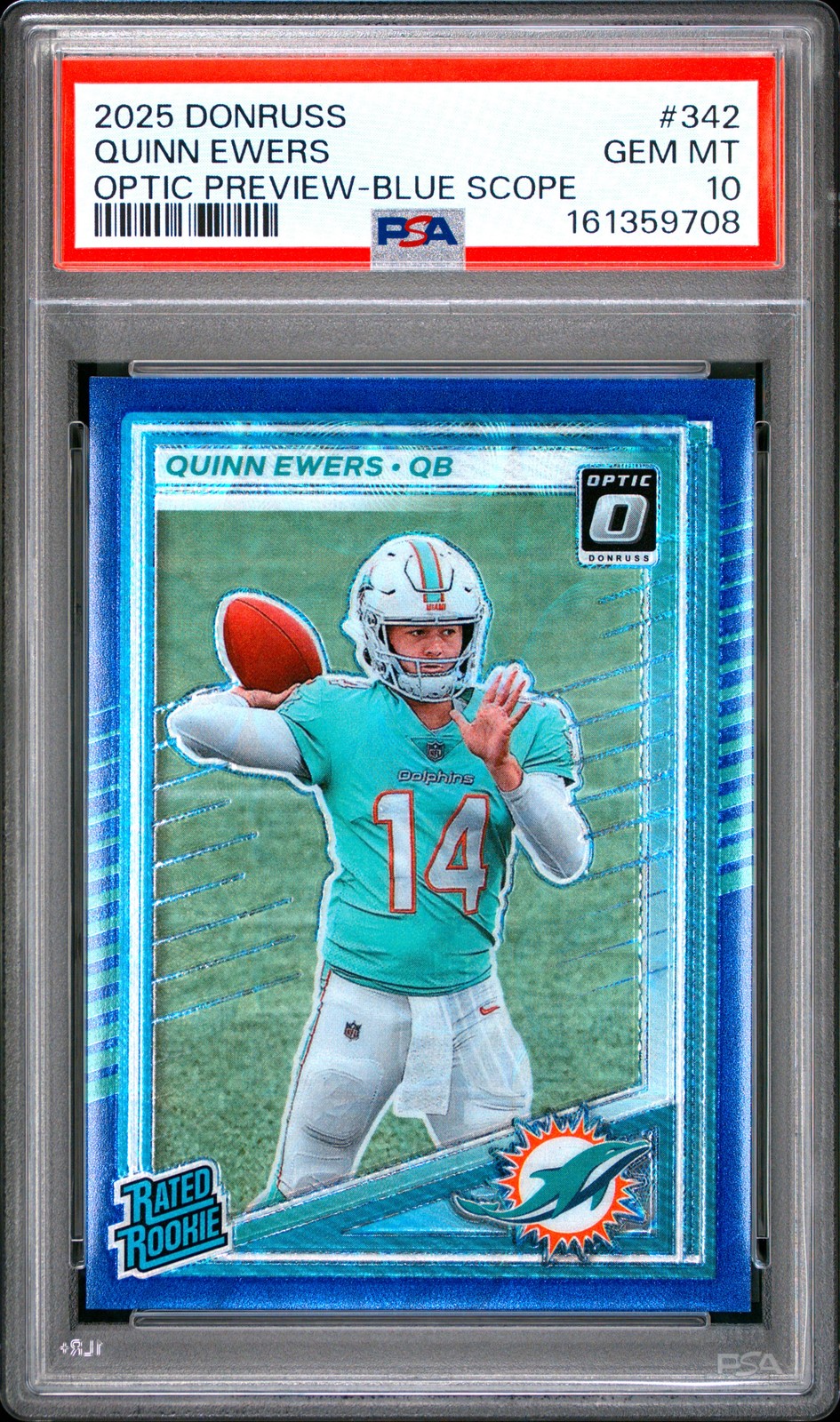 Quinn Ewers Panini Donruss #342 Preview Blue Scope Optic