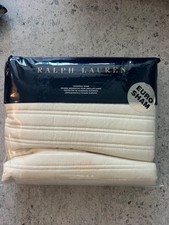 2 Ralph Lauren Reed Hollywood Cream European Euro Pillow Shams New