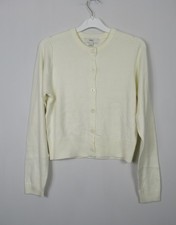 Marks  Spencer Womens Crew neck Soft Touch Cardigan size Large Cream