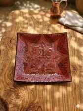 Beautiful Artisan Handmade Ceramic Plate - Unique  Mandala Design
