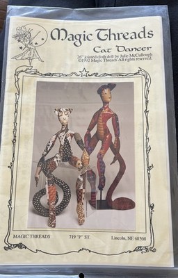 Magic Threads  92 Cat Dancer 26  Jointed Cloth Doll Pattern NEW Julie McCullough