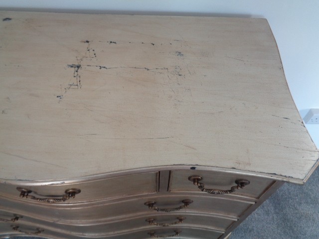 DAMAGED AND SO TO BED CHEST OF DRAWERS GEORGIAN SILVER LEAFED | eBay UK