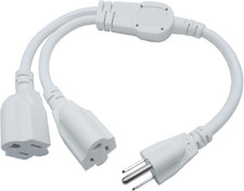 3 Prong Extension Cord Splitter, Indoor Outdoor 1.5 FT Power Cord Splitter 1 to