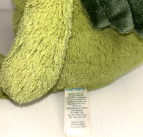 2022 Carter's grüne Drachenflügel Dinosaurier Plüschtier Plüschtier 11 Zoll genähte Augen - Bild 6 von 6