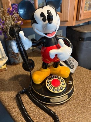 Vintage Mickey Mouse Rotary Telephone Disney Telemania 1997 - Works