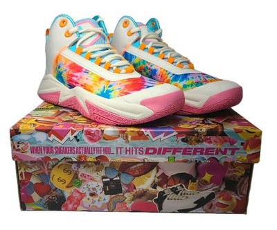 ウエン 3本セット Moolah Kicks Press Break V2 Kids Basketball Shoes Tie Dye Youth