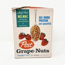 Post Grape-Nuts Cereal Box Lady Post Melmac Dinnerware Promotion 10 oz