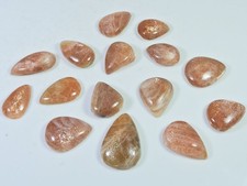 175Cts. Natural Sunstone Pear Shape Cabochon Loose Gemstone 15 Pcs Lot u807