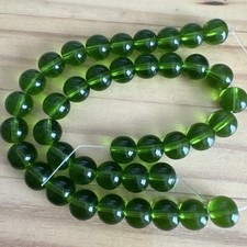 40 CLEAR GREEN ROUND 10mm Lampwork glass beads - jewelry 2- STRANDS OF 20 BEADS
