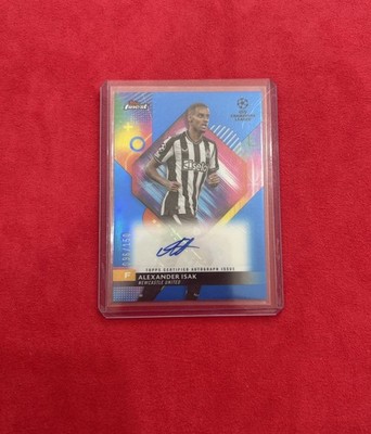 2023-24 FINEST UEFA AUTO BLUE REFRACTOR /150 ALEXANDER ISAK NEWCASTLE.